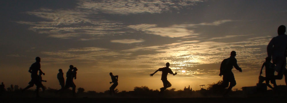 A sunset game in Mali